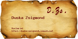 Duska Zsigmond névjegykártya